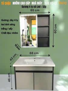 Bộ  tủ chậu phòng tắm nhôm SEIDO TN70