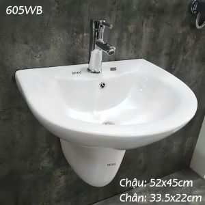 Chậu rửa mặt SEIDO chân lửng  -  605WB