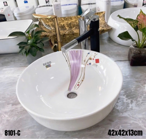 Chậu sứ men ngọc trai nổi SEIDO 8101-C