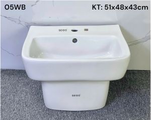 Chậu rửa lavabo liền chân SEIDO 05WB