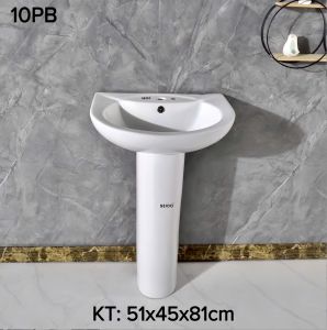 Chậu rửa mặt +chân dài SEIDO treo tường 10PB