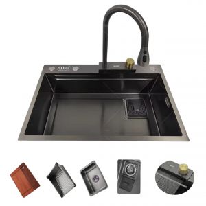 Chậu inox 304 nano đen SEIDO NVA7846