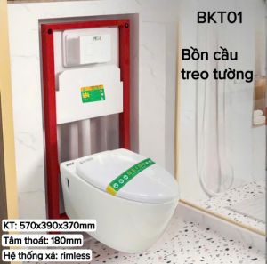 Bồn cầu két treo âm tường SEIDO BKT01